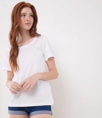 Blusa Básica com Gola Careca