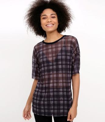Blusa Xadrez em Tule 